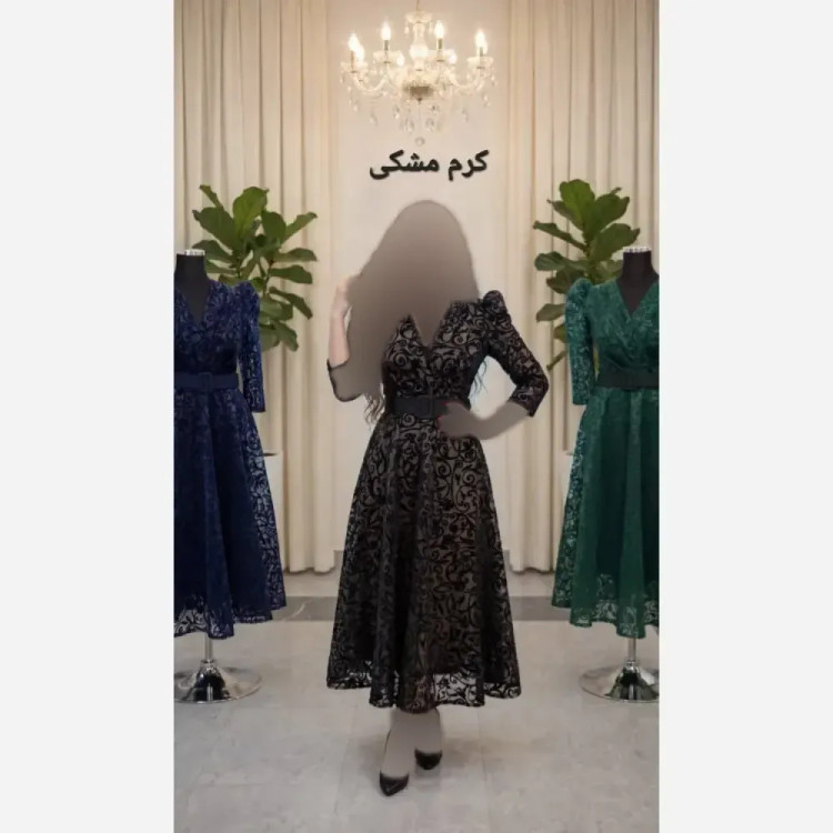 مانتو فلوک ارگانزا آستردار مدل دنیا قد 135 کمربنددار زیپدار زنانه