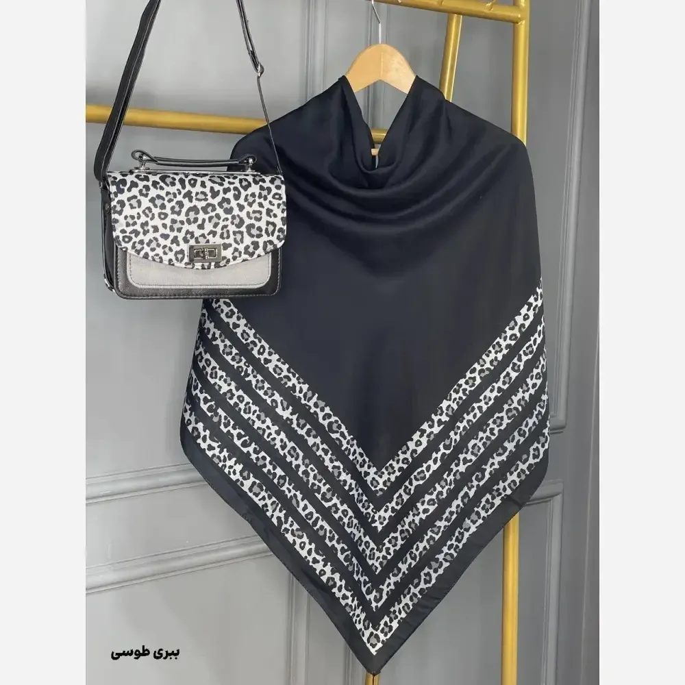 ست کیف و روسری مخمل و چرم صنعتی نخی منگوله دار