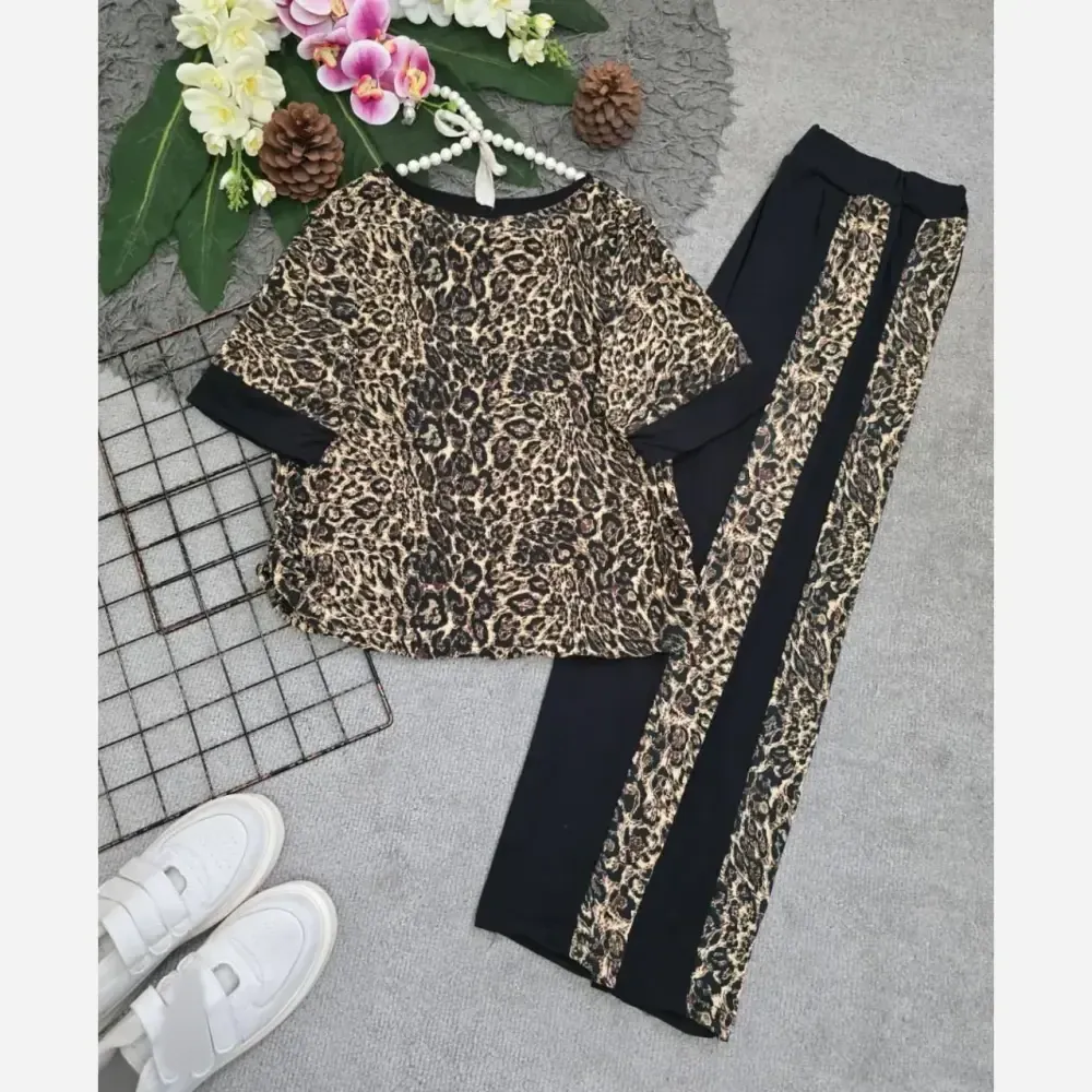 ست بلوز و شلوار زنانه الیزه ویسکوز کش سایز بزرگ فری سایز 38 تا 48