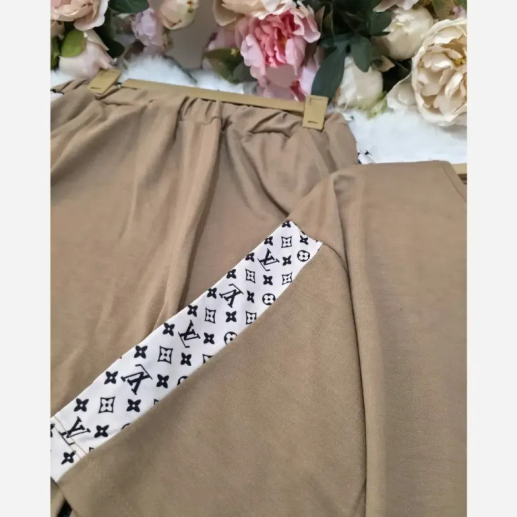 ست تیشرت شلوار زنانه طرح لویی ویتون جنس گلکسی درجه یک فری سایز