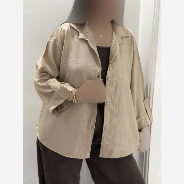 شومیز زنانه جنس ان آر گازوئیلی خنک و تابستانی فری سایز
