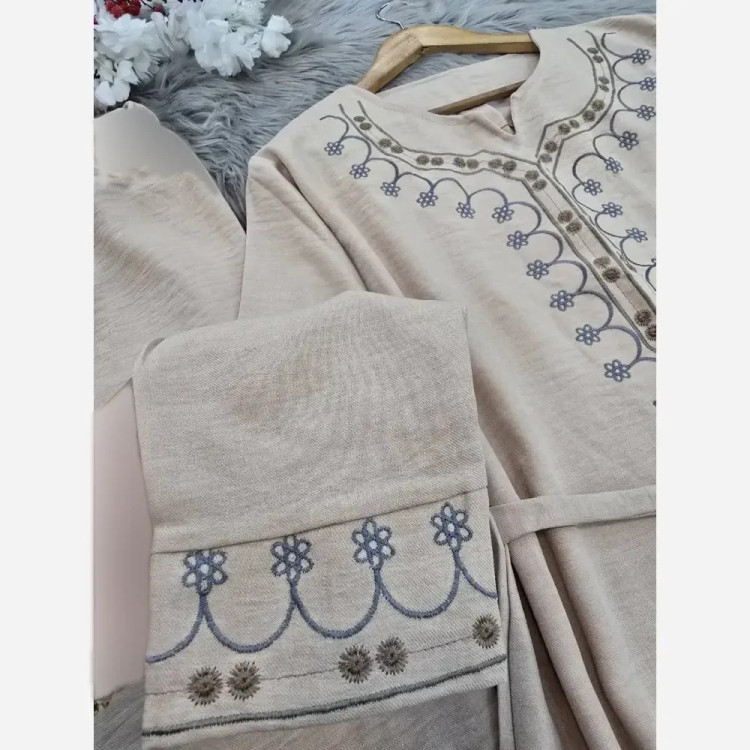 ست تونیک شلوار گلدوزی شده جنس شانتون فری سایز