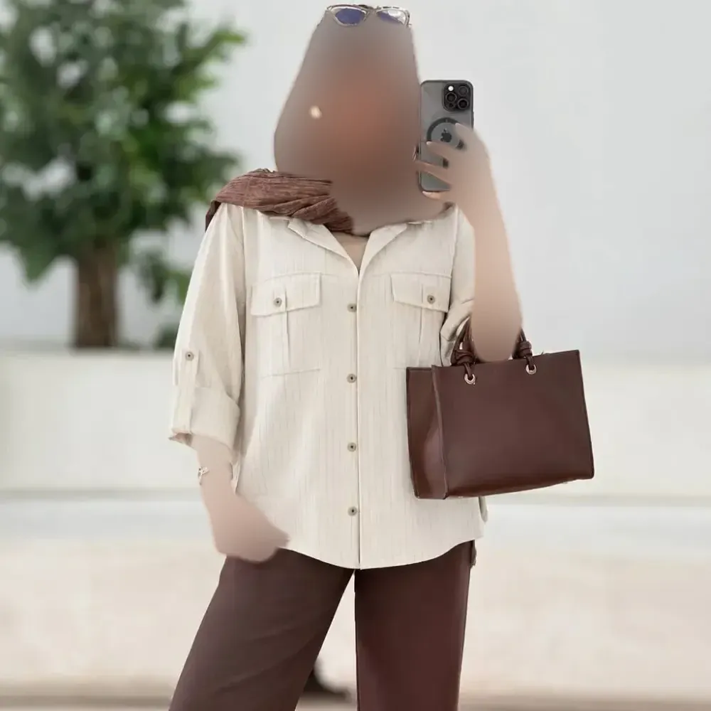 شومیز مانتویی دیپلمات شانتون جیب دار زنانه