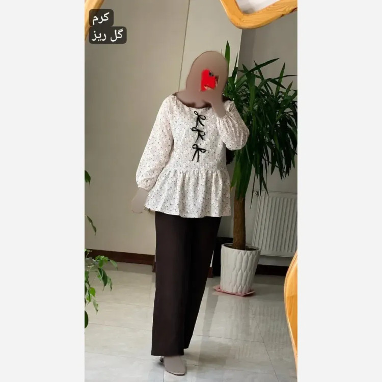 تونیک مانتویی فریده لینن نخی کوک دوزی سایز فری 36 تا 46 قد 75