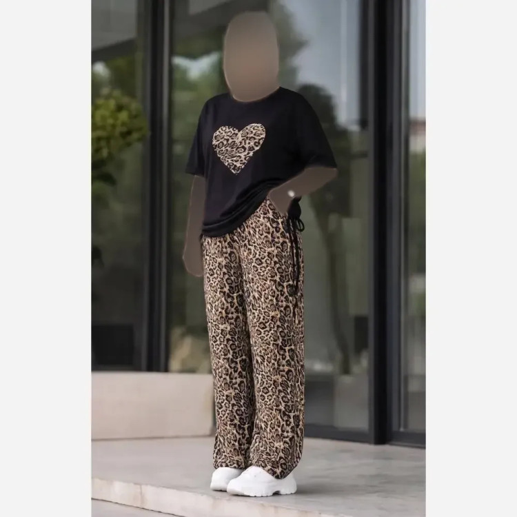 ست بلوز و شلوار زنانه ویسکوز الیزه کش مدل تسنیم سایز فری
