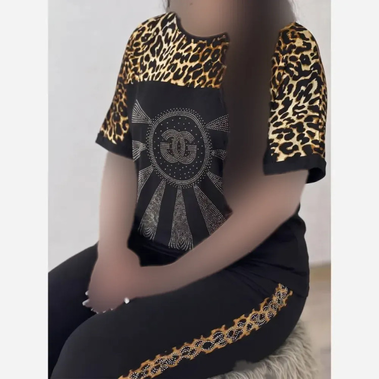 ست نگین D&G ویسکوز الیزه فول کش فری38_46/48 نگین نقره ای طلایی