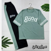 ست تیشرت و شلوار زنانه جنس پنبه گلکسی فری سایز 38 تا 46