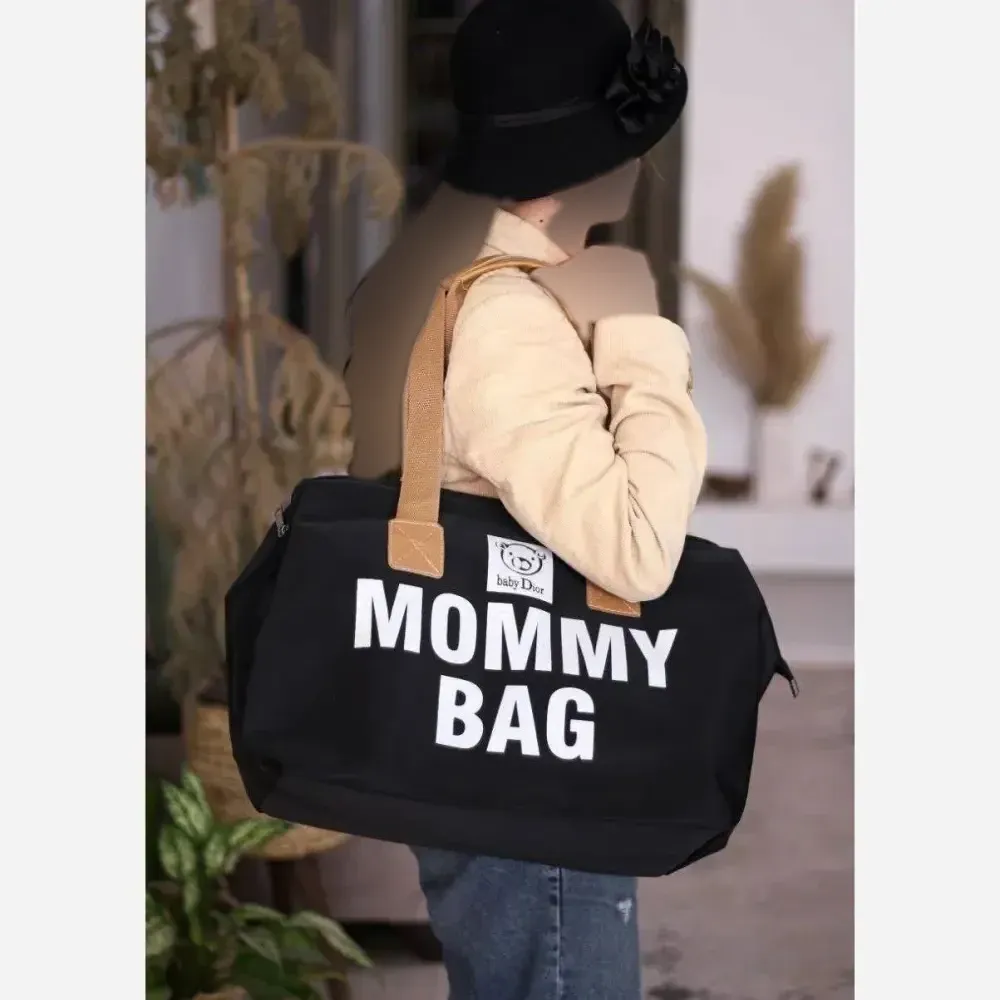 کیف mommy bag برزنتی کجراه مشکی سایز آزاد مناسب باشگاه و مهمانی جا دار و کاربردی