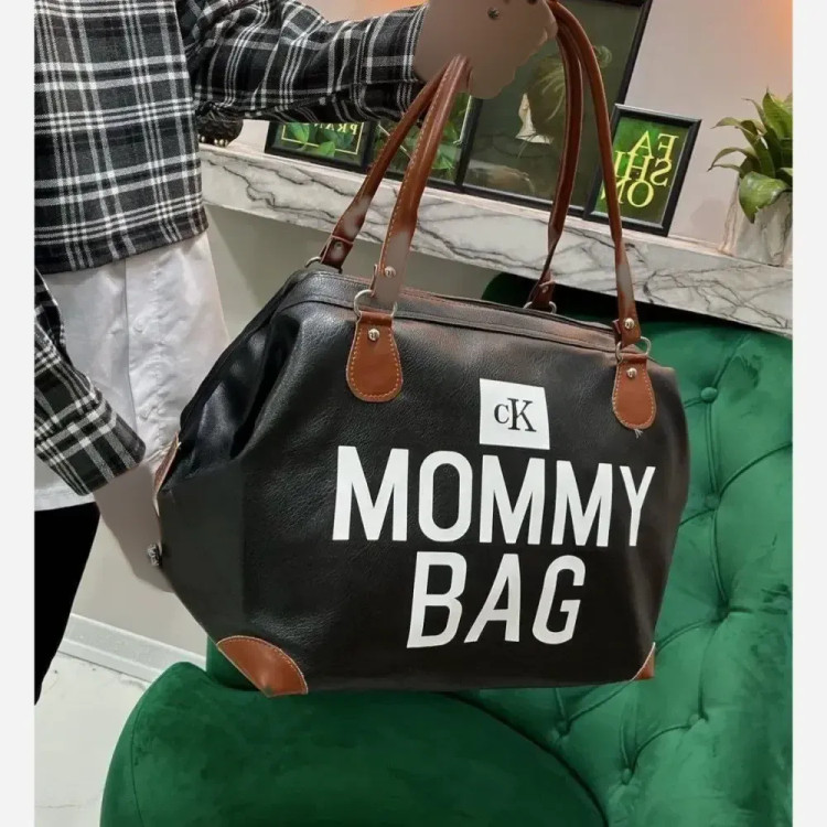 کیف mommy bag برزنتی کجراه مشکی سایز آزاد مناسب باشگاه و مهمانی جا دار و کاربردی
