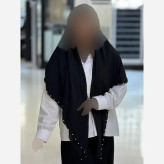 روسری نخ وال طرح ستاره مروارید دوزی سایز 125 در 125 سانتیمتر