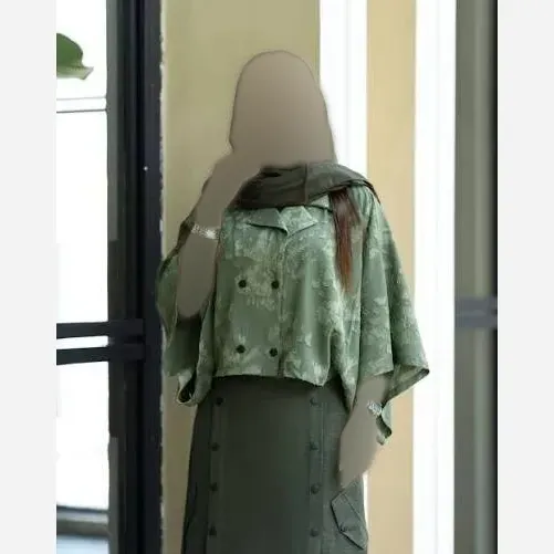ست شومیز و شلوار زنانه مدل مادام جنس ژاکار کسمه و شانتون فری سایز