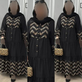 پیراهن آرتور جنس بوگاتی مشکی فری سایز 38 تا 48