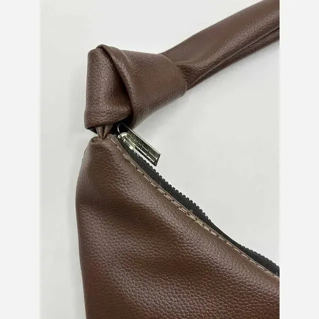 کیف چرم بند گره ای زنانه مشکی و موکا سایز 30*40 سانت سبک و جادار با کیفیت عالی