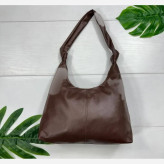 کیف چرم بند گره ای زنانه مشکی و موکا سایز 30*40 سانت سبک و جادار با کیفیت عالی