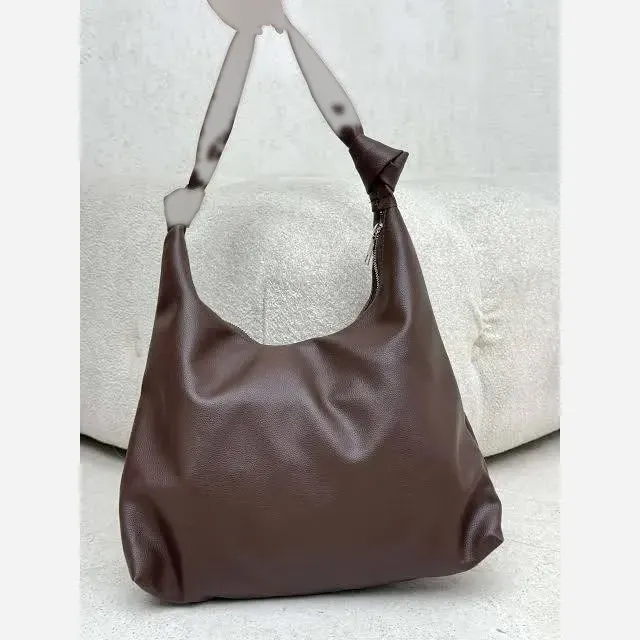 کیف بند گره ای چرم سبک و جادار رنگ مشکی و موکا