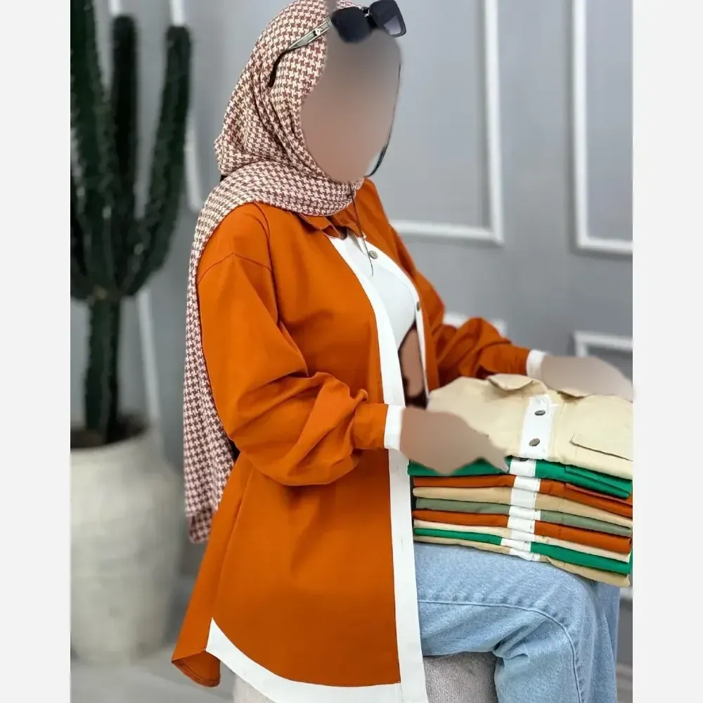 مانتو ترکیبی زنانه ککتان لنین تچرال فری سایز