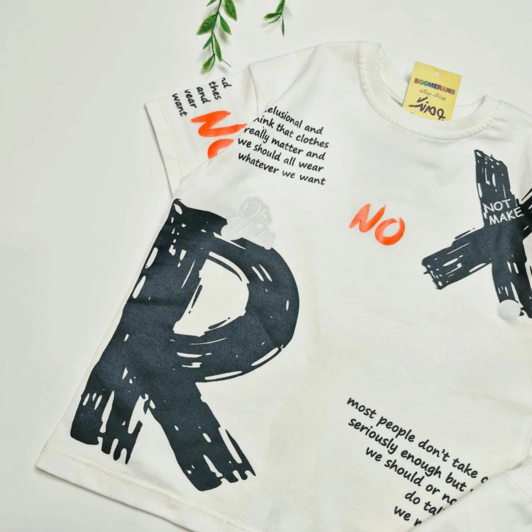 تیشرت بچگانه سفید چاپی پنبه ترک صددرصد تضمین کیفیت سایز 3 تا 14 سال دخترانه و پسرانه