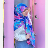 روسری نخ طرح گلکسی قواره بزرگ 140