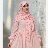 روسری نخ کاستوم طرح روژین چرخ دوز قواره بزرگ 140 سانتیمتر