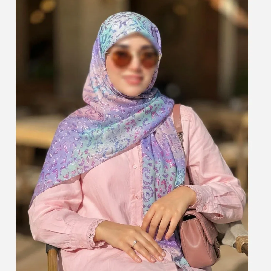 روسری نخ کاستوم قواره 140 طرح آنجل دخترانه