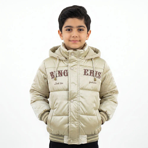 کاپشن سیلیکونی پسرانه BING رنگ صدفی