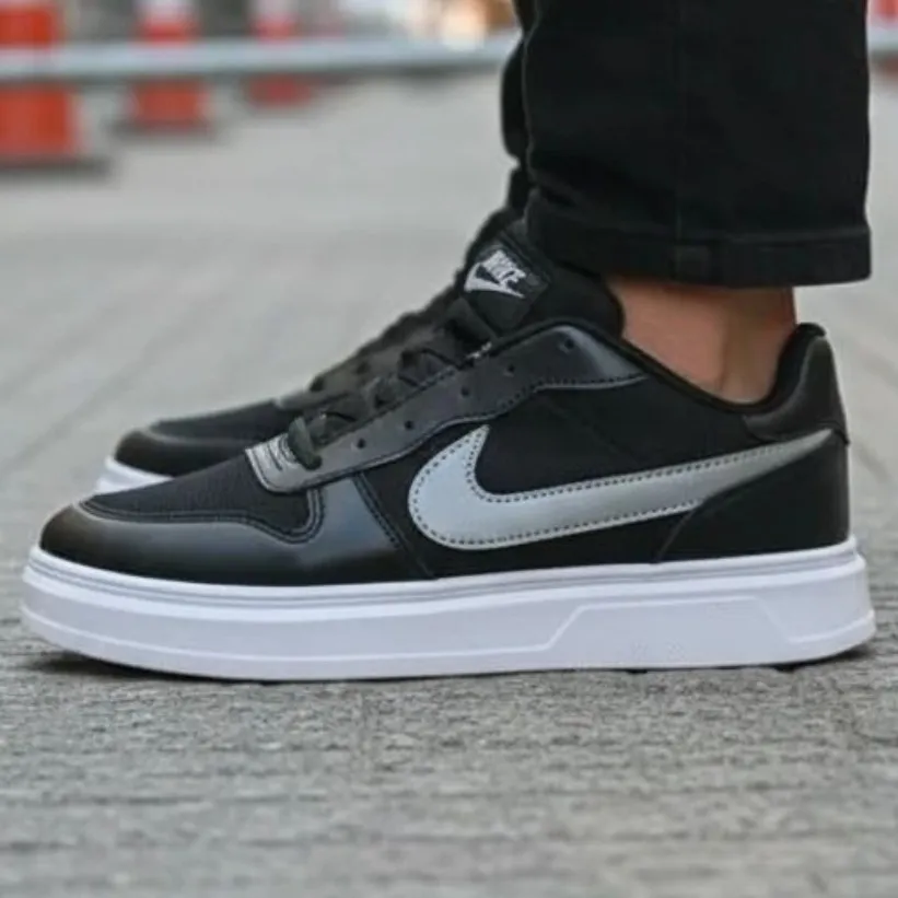 کفش کتانی مردانه نایک چرم مشکی سبک نرم سایز 41 تا 44