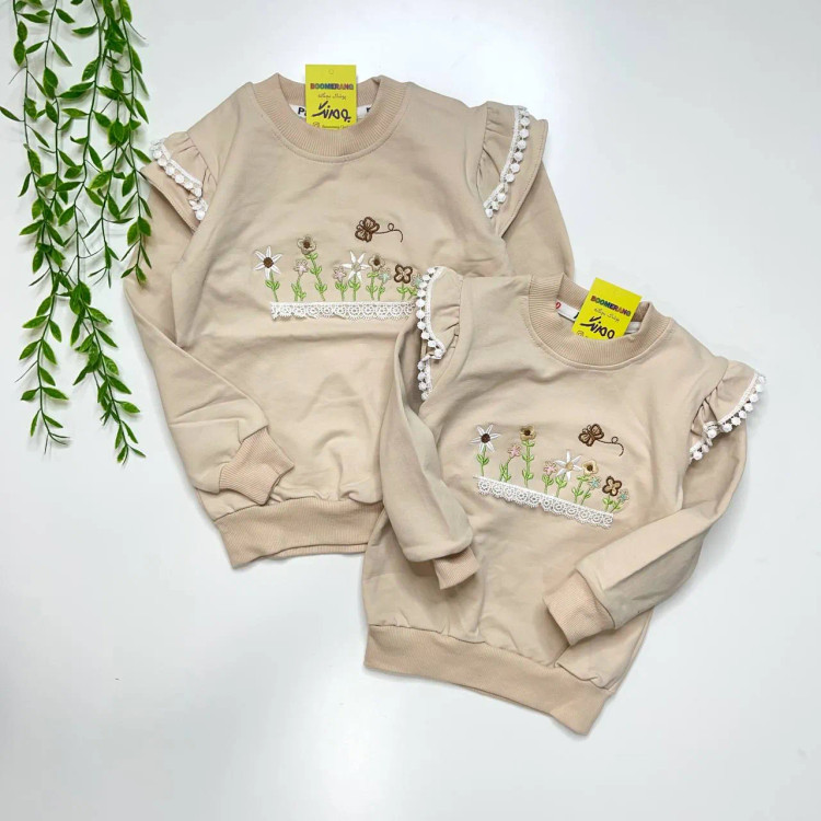 بلوز پاییزه دخترانه دورس تک طرح پروانه 1 تا 12 سال