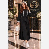 عبا زنانه مدل ماهور جنس صوفیا رنگ مشکی فری سایز