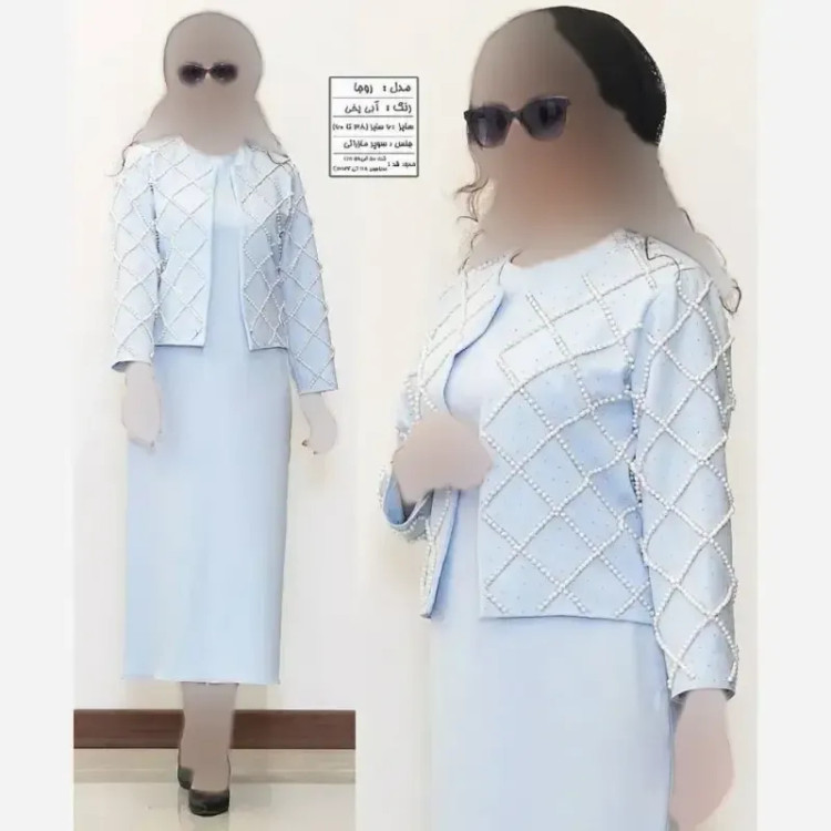 کت و سارافون زنانه بیگ سایز مدل گیسو جنس سوپر مازراتی