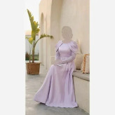 لباس مجلسی زنانه مرسانا آستین بلند ساتن ال ایکس قد 150