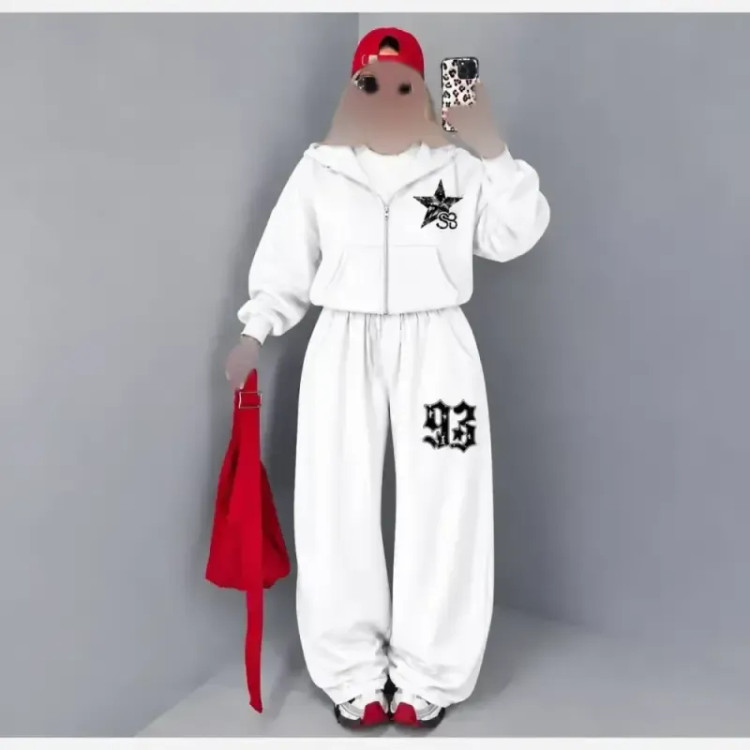 ست سویشرت و شلوار دورس داخل کرکی فری سایز مزونی