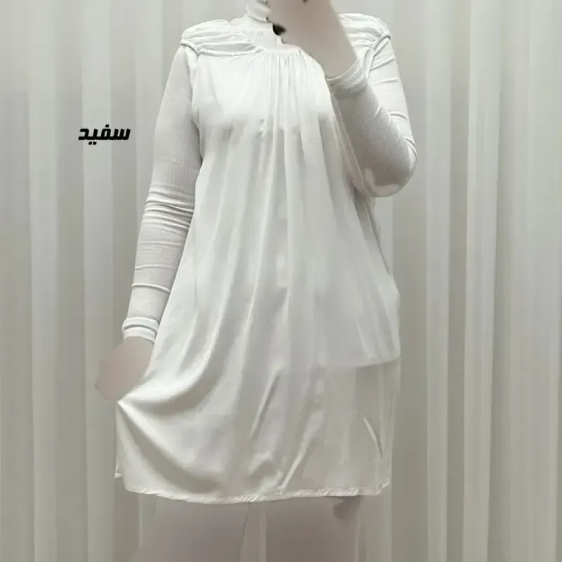 سارافون نخی زنانه کوتاه ساده فری سایز مناسب تا سایز 52