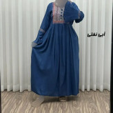 پیراهن نخی گلدوزی شده زنانه مدل مانیا فری سایز مناسب تا سایز 48