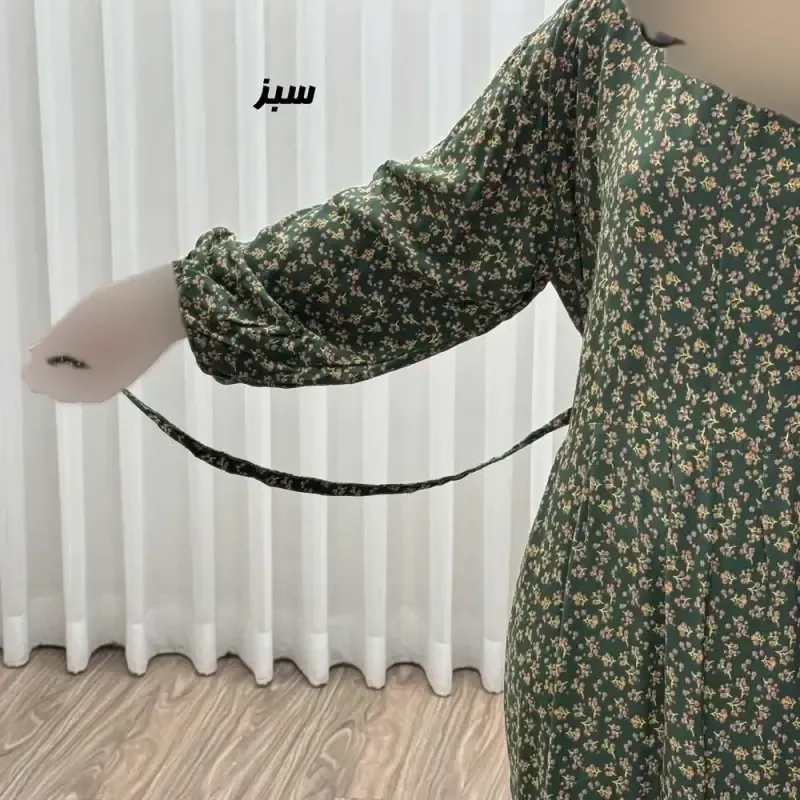 پیراهن ساحلی زنانه نخی گلریز فری سایز مناسب تا سایز 46 با کمربند
