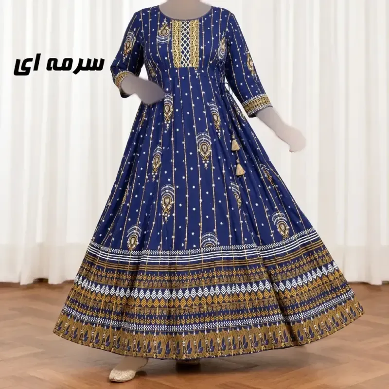 پیراهن ساحلی زنانه نخی فری سایز مدل کورتای قواره دار کمر بنددار