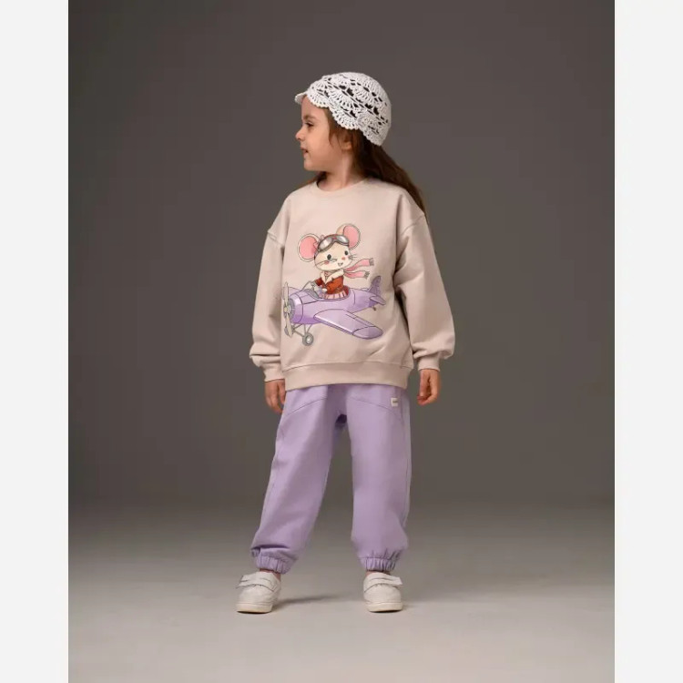 ست بلوز و شلوار دورس دو نخ لاکرا دخترانه مدل هانا