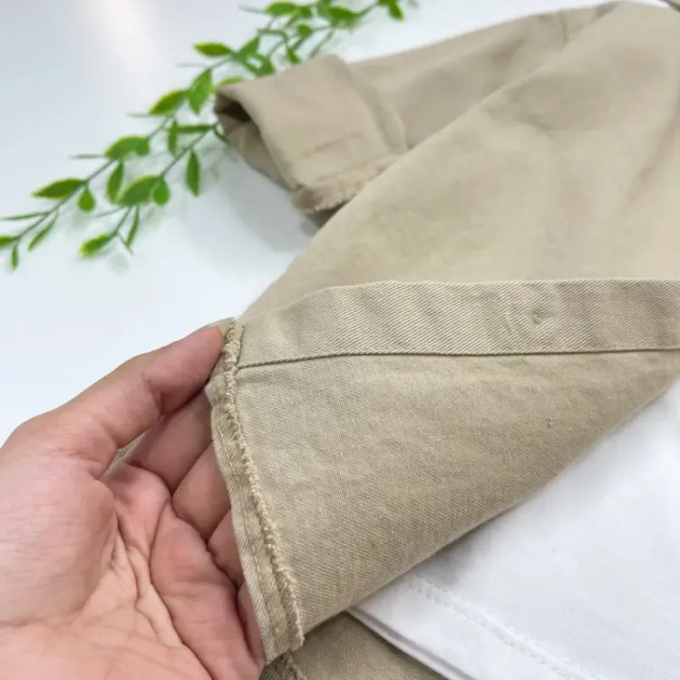 ست پاییزه بچگانه پیراهن کتان و تیشرت نسکافه ای 3 تا 12 سال